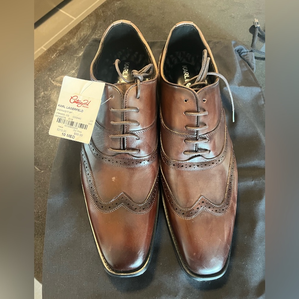 Karl Lagerfeld Men's Dark Brown Oxfords